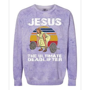 Funny Jesus Christian Weight Lifting Gym Colorblast Crewneck Sweatshirt