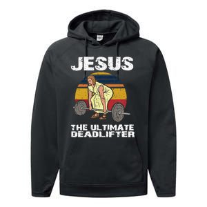 Funny Jesus Christian Weight Lifting Gym Performance Fleece Hoodie