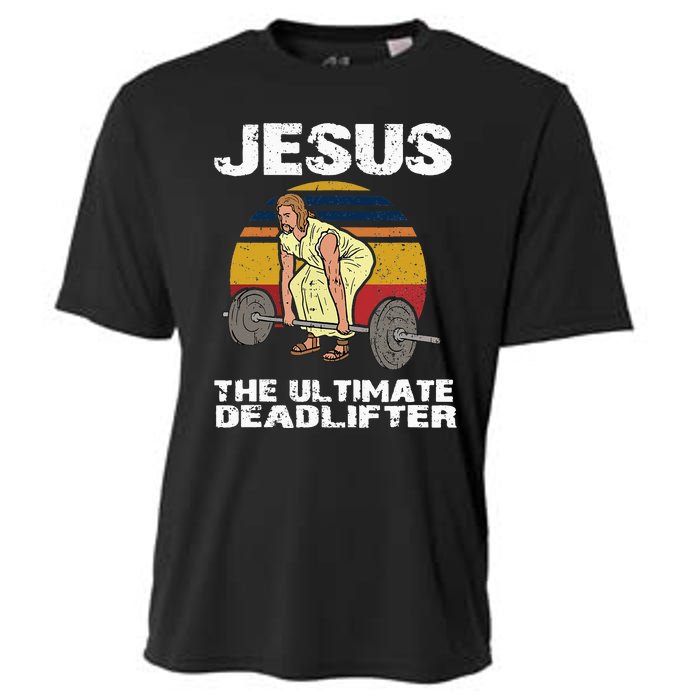 Funny Jesus Christian Weight Lifting Gym Cooling Performance Crew T-Shirt