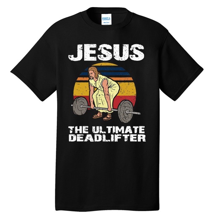 Funny Jesus Christian Weight Lifting Gym Tall T-Shirt