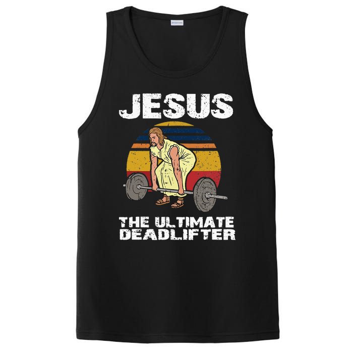 Funny Jesus Christian Weight Lifting Gym PosiCharge Competitor Tank