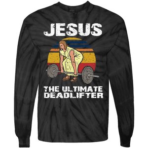 Funny Jesus Christian Weight Lifting Gym Tie-Dye Long Sleeve Shirt