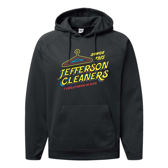 Funny Jefferson Cleaners Performance Fleece Hoodie