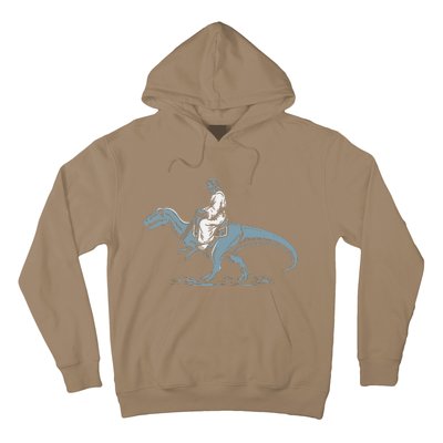 Funny Jesus Christ Saddled Up & Riding On A Trex Dinosaur Hoodie