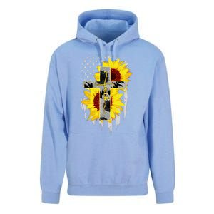 Faith Jesus Cross Sunflower American Flag Unisex Surf Hoodie