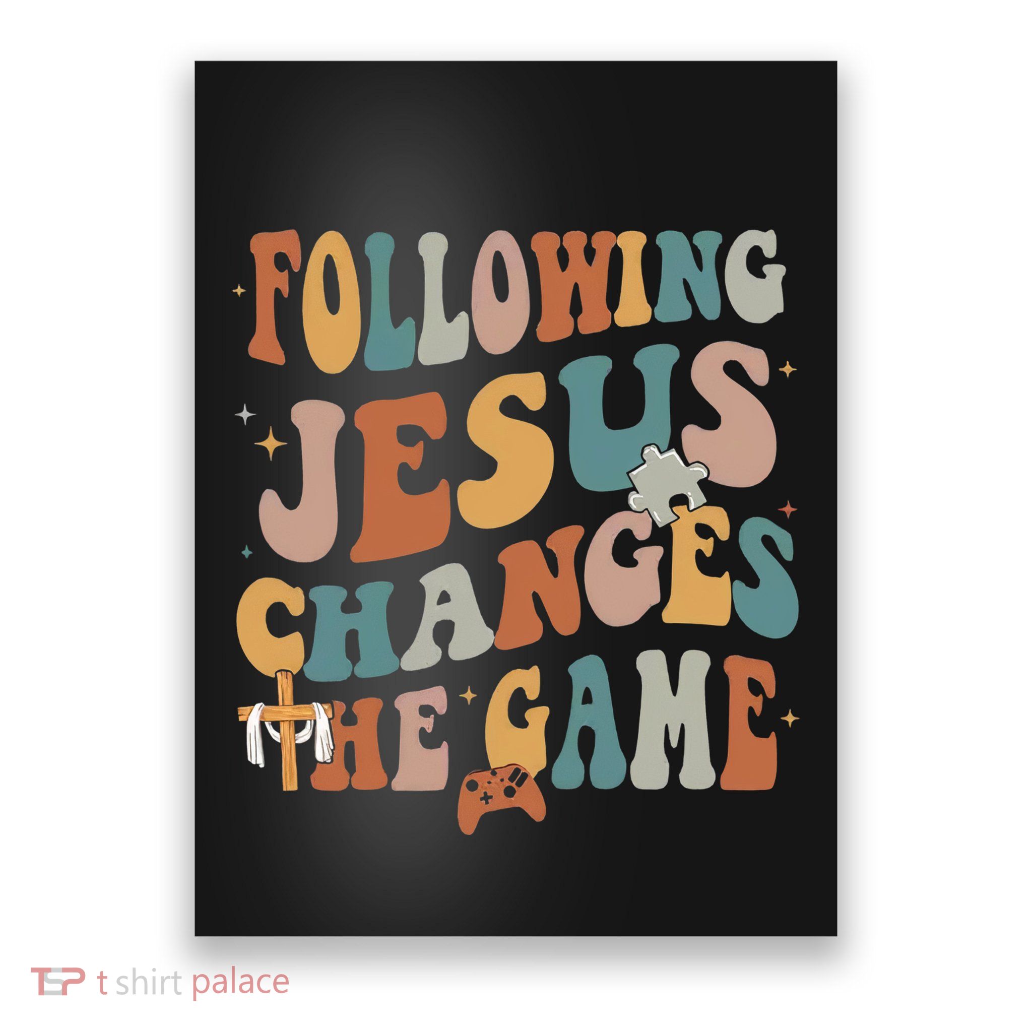 Following Jesus Changes The Game Bible Verse Teacher Retro Back To School Poster