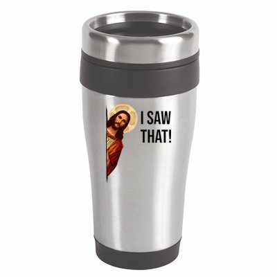 Funny Jesus Christ I Saw That Meme Religious Cool Retro God 16oz Travel Tumbler