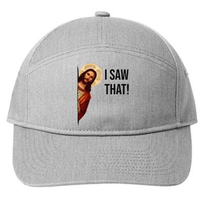 Funny Jesus Christ I Saw That Meme Religious Cool Retro God 7-Panel Snapback Hat