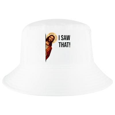 Funny Jesus Christ I Saw That Meme Religious Cool Retro God Cool Comfort Performance Bucket Hat