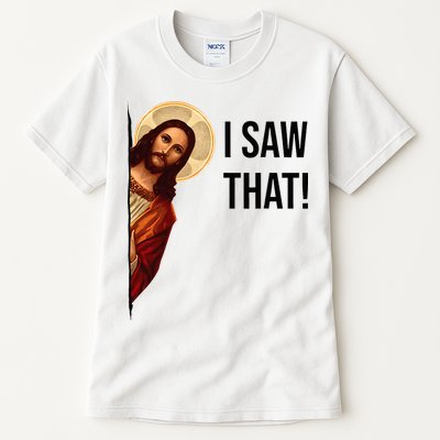 Funny Jesus Christ I Saw That Meme Religious Cool Retro God Tall T-Shirt