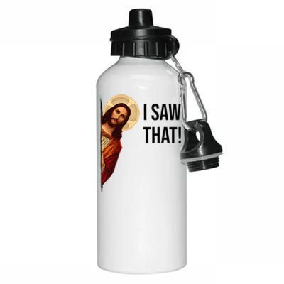 Funny Jesus Christ I Saw That Meme Religious Cool Retro God Aluminum Water Bottle 