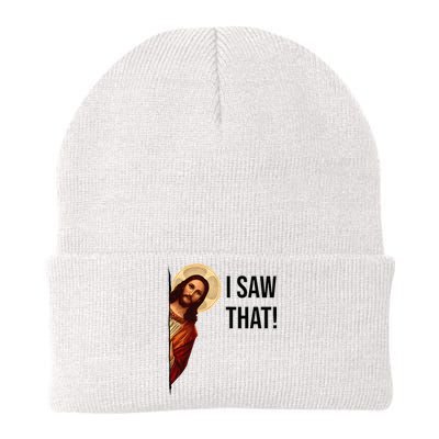 Funny Jesus Christ I Saw That Meme Religious Cool Retro God Knit Cap Winter Beanie