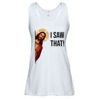 Funny Jesus Christ I Saw That Meme Religious Cool Retro God Ladies Essential Flowy Tank