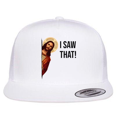 Funny Jesus Christ I Saw That Meme Religious Cool Retro God Flatbill Hat