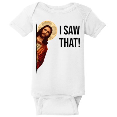 Funny Jesus Christ I Saw That Meme Religious Cool Retro God Baby Bodysuit