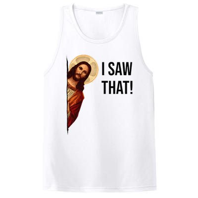 Funny Jesus Christ I Saw That Meme Religious Cool Retro God PosiCharge Competitor Tank