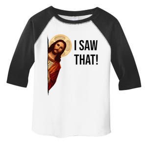 Funny Jesus Christ I Saw That Meme Religious Cool Retro God Toddler Fine Jersey T-Shirt