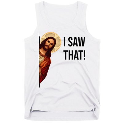 Funny Jesus Christ I Saw That Meme Religious Cool Retro God Tank Top