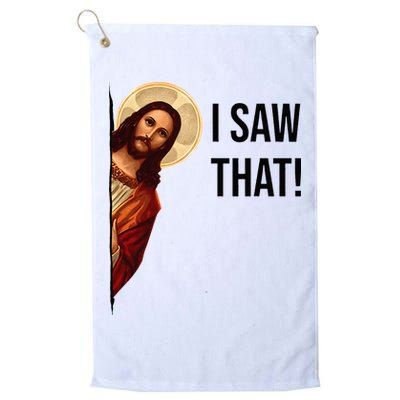 Funny Jesus Christ I Saw That Meme Religious Cool Retro God Golf Towel