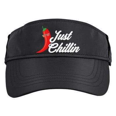 Funny Just Chillin Chili Pepper For Spicy Food Lovers Adult Drive Performance Visor