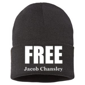 Free Jacob Chansley MAGA Conservative January 6 Sustainable Knit Beanie