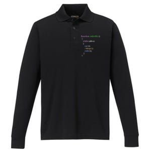 Funny Javascript Developer Programming Eat Sleep Code Repeat Gift Performance Long Sleeve Polo