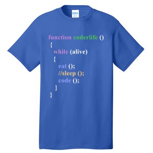 Funny Javascript Developer Programming Eat Sleep Code Repeat Gift Tall T-Shirt