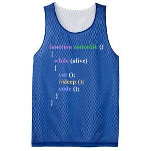 Funny Javascript Developer Programming Eat Sleep Code Repeat Gift Mesh Reversible Basketball Jersey Tank