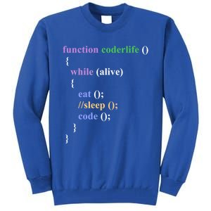 Funny Javascript Developer Programming Eat Sleep Code Repeat Gift Tall Sweatshirt