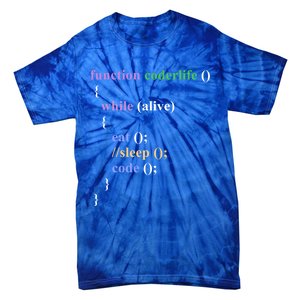 Funny Javascript Developer Programming Eat Sleep Code Repeat Gift Tie-Dye T-Shirt