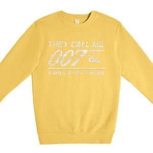 Fisherman Joke Dad They Call Me 007 Funny Fishing Humor Premium Crewneck Sweatshirt