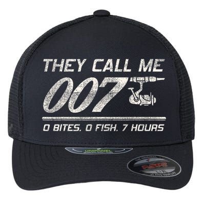 Fisherman Joke Dad They Call Me 007 Funny Fishing Humor Flexfit Unipanel Trucker Cap