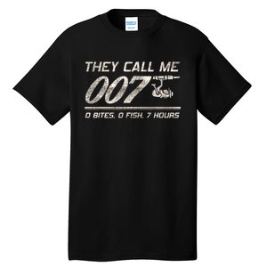 Fisherman Joke Dad They Call Me 007 Funny Fishing Humor Tall T-Shirt