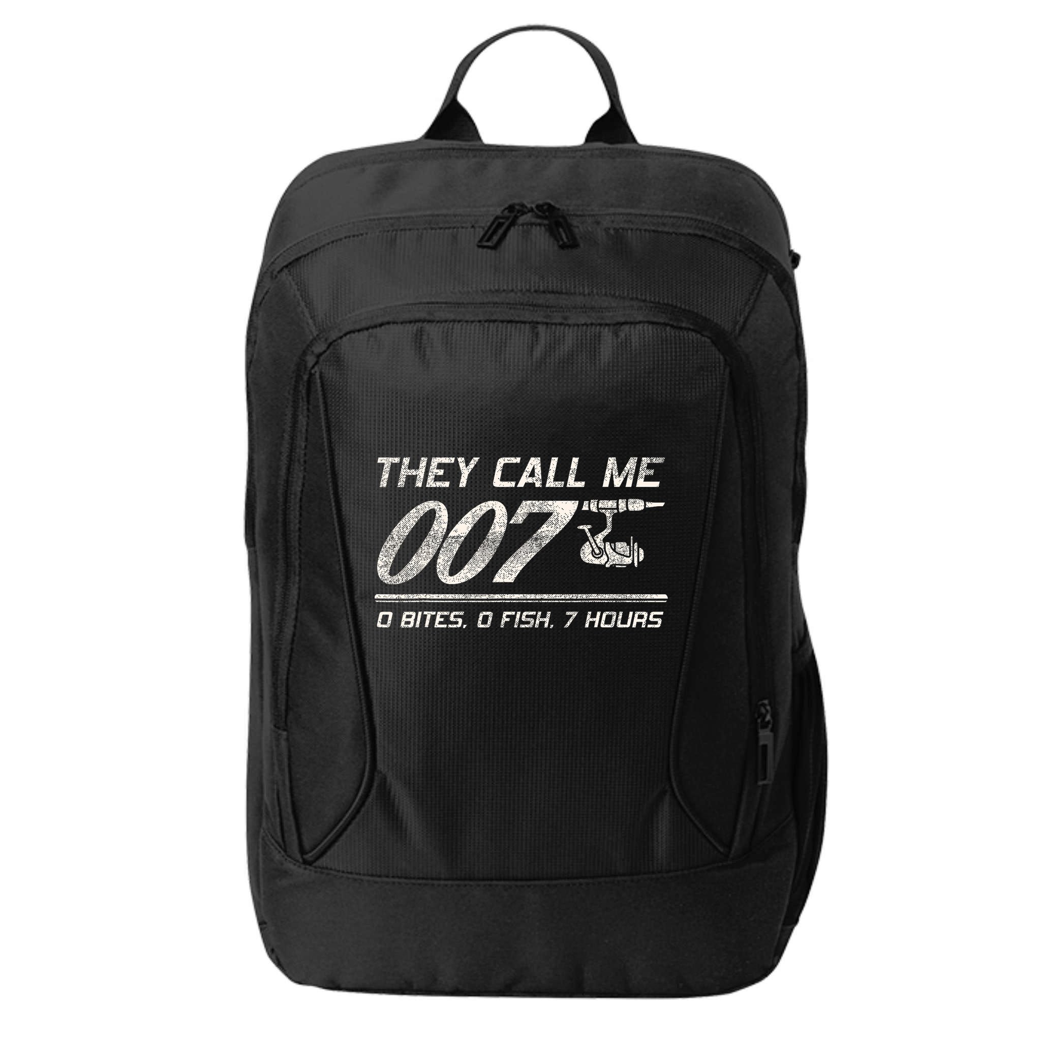 Fisherman Joke Dad They Call Me 007 Funny Fishing Humor City Backpack