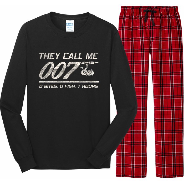 Fisherman Joke Dad They Call Me 007 Funny Fishing Humor Long Sleeve Pajama Set