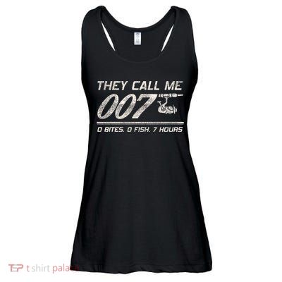 Fisherman Joke Dad They Call Me 007 Funny Fishing Humor Ladies Essential Flowy Tank