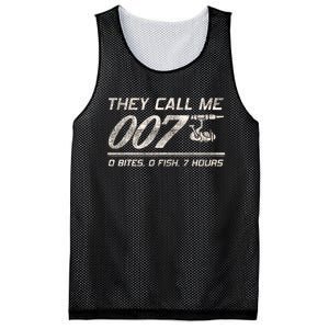 Fisherman Joke Dad They Call Me 007 Funny Fishing Humor Mesh Reversible Basketball Jersey Tank