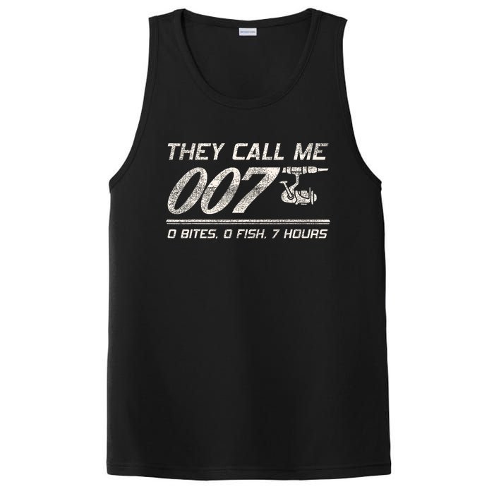 Fisherman Joke Dad They Call Me 007 Funny Fishing Humor PosiCharge Competitor Tank