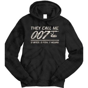 Fisherman Joke Dad They Call Me 007 Funny Fishing Humor Tie Dye Hoodie