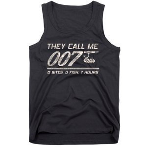 Fisherman Joke Dad They Call Me 007 Funny Fishing Humor Tank Top