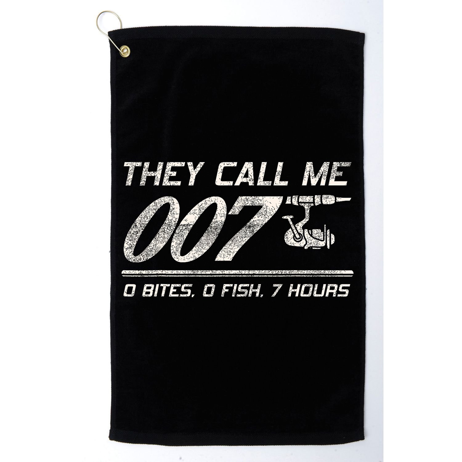 Fisherman Joke Dad They Call Me 007 Funny Fishing Humor Golf Towel