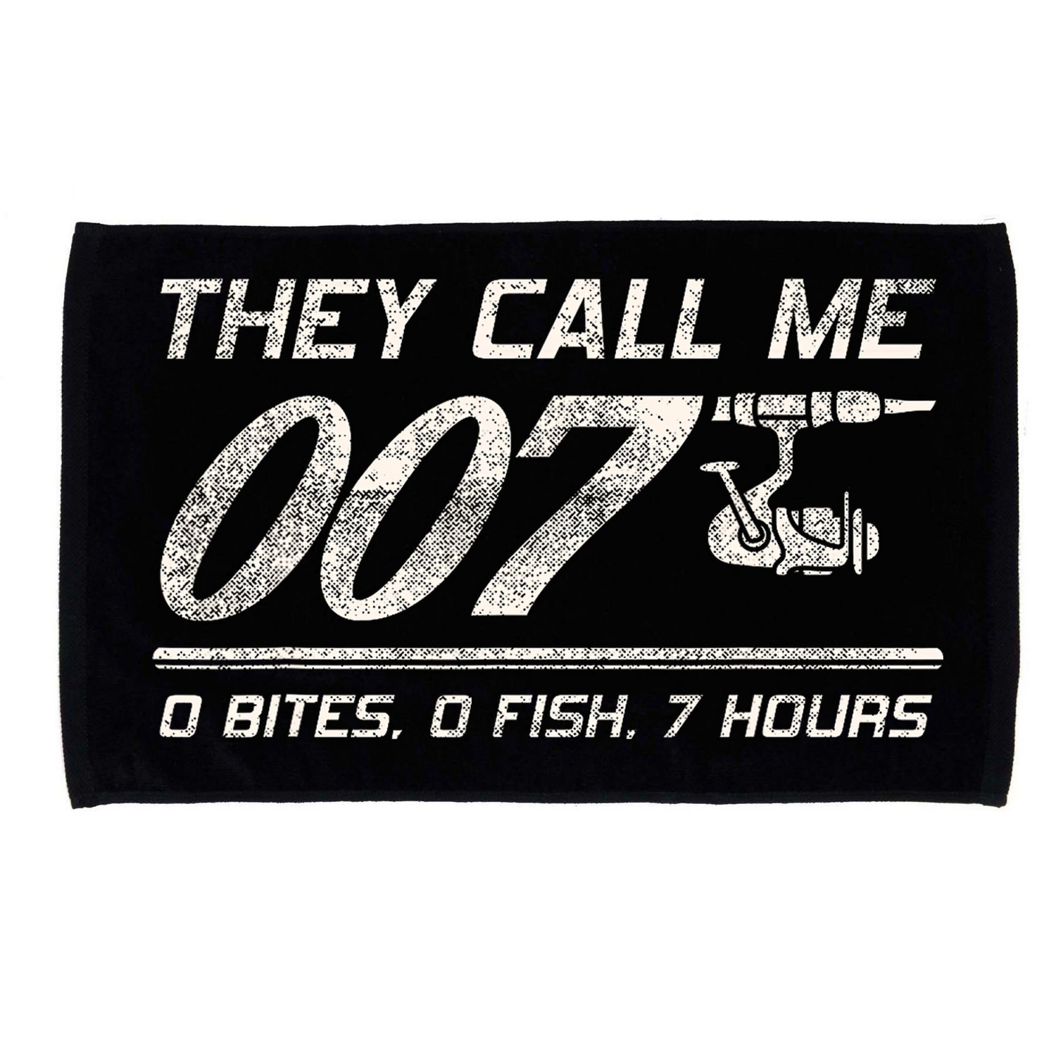 Fisherman Joke Dad They Call Me 007 Funny Fishing Humor Microfiber Hand Towel