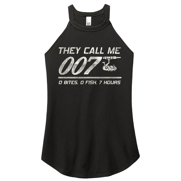 Fisherman Joke Dad They Call Me 007 Funny Fishing Humor Women's Perfect Tri Rocker Tank