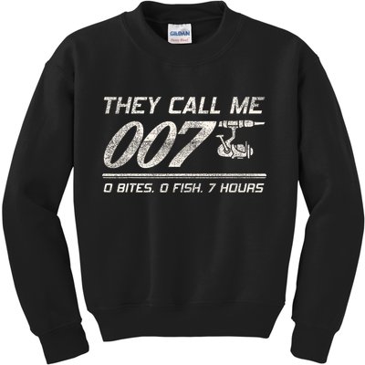 Fisherman Joke Dad They Call Me 007 Funny Fishing Humor Kids Sweatshirt