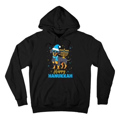 Funny Jewish Dachshund Menorah Happy Hanukkah Chanukah Hoodie