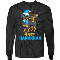 Funny Jewish Dachshund Menorah Happy Hanukkah Chanukah Tie-Dye Long Sleeve Shirt