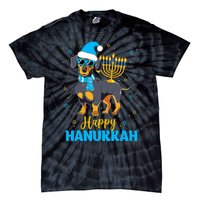 Funny Jewish Dachshund Menorah Happy Hanukkah Chanukah Tie-Dye T-Shirt