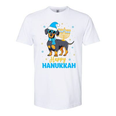 Funny Jewish Dachshund Menorah Happy Hanukkah Chanukah Softstyle CVC T-Shirt