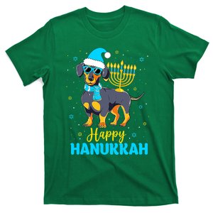 Funny Jewish Dachshund Menorah Happy Hanukkah Chanukah T-Shirt