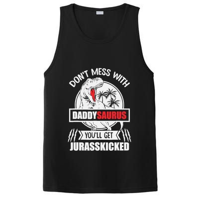 Funny Jurasskicked Daddysaurus Rex Dinosaur Dad Fathers PosiCharge Competitor Tank